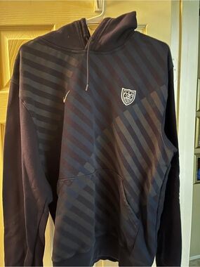 Nike Navy and Black Striped US Soccer Hoodie
